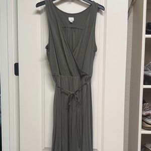 A New Day Olive Green Wrap Midi Dress